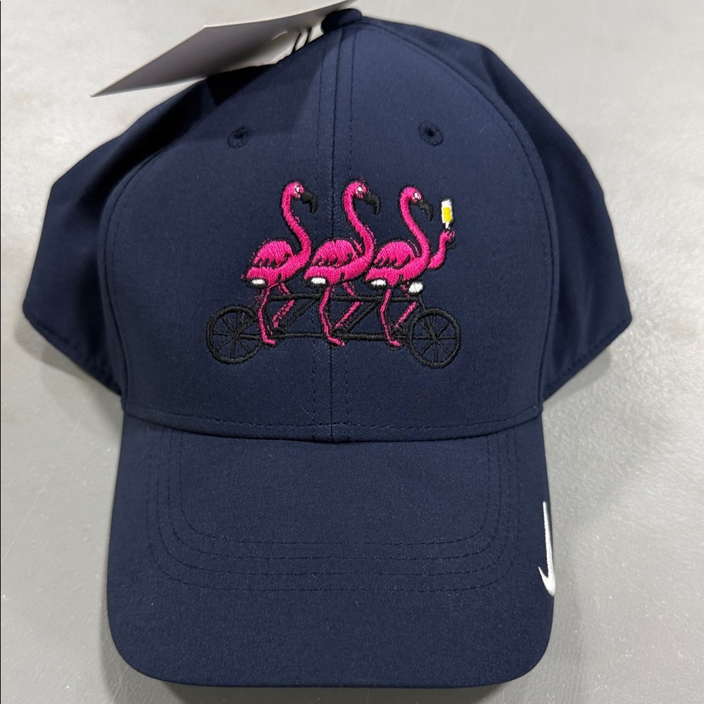 Nike Navy Cap with Pink Flamingo Embroidery